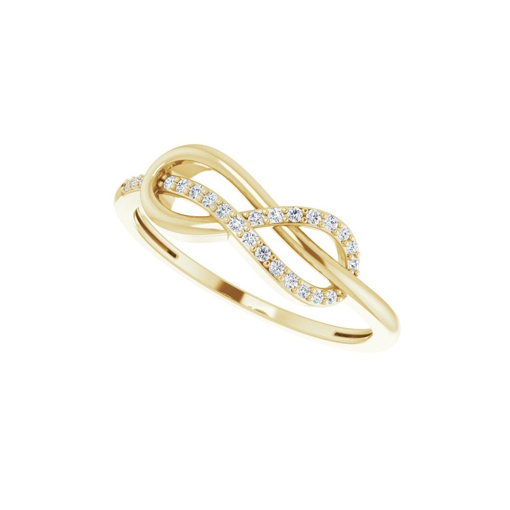 14K Yellow Natural Diamond Infinity-Inspired Ring