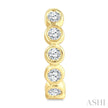 Floating Bezel Diamond Half Hoop Earrings in 10K Yellow Gold