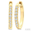 Lovely 1/4ct  Diamond Huggie Petite Hoop  Earrings in 10K Yellow Gold