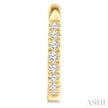 Lovely 1/4ct  Diamond Huggie Petite Hoop  Earrings in 10K Yellow Gold