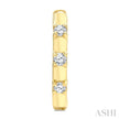 3-Stone Spaced Diamond Huggie Hoop Earrings in 10K Yellow Gold