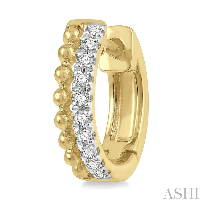 Bead Bijoux Petite Diamond Huggie Hoop Earrings in 10KY Gold