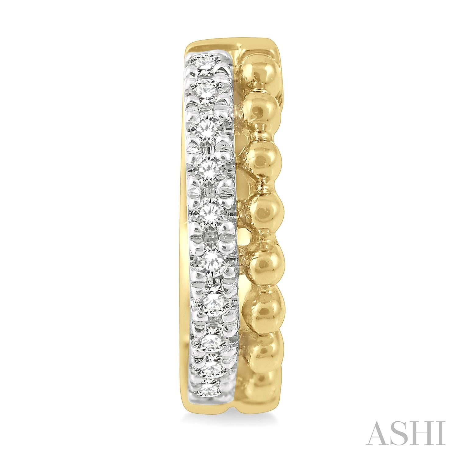 Bead Bijoux Petite Diamond Huggie Hoop Earrings in 10KY Gold
