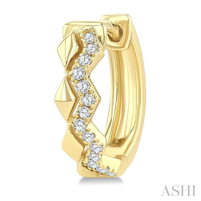 Yellow Gold Geometric Petite Diamond Huggies