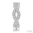 White Gold Entwined Round Cut Diamond Huggies