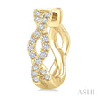 Swirl Petit Diamond Huggie Earrings in 10KY Gold