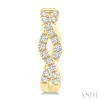 Swirl Petit Diamond Huggie Earrings in 10KY Gold