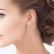 Petite Spiral Twirl Diamond Huggie Hoops Earrings in 10K Gold