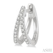 1/5ct Split Design Diamond Huggie Petite Earrings in 10K White Gold