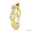 Split Twisted Rope Diamond Huggie Hoops Earrings in 10K Gold