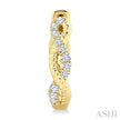 Split Twisted Rope Diamond Huggie Hoops Earrings in 10K Gold