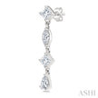 Elegant Mixed Cut 1/2ct Diamond Fashion Drop Earrings in 14K White Gold