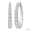 1.50 Carats Graduated Diamond Fashion Hoop Earrings