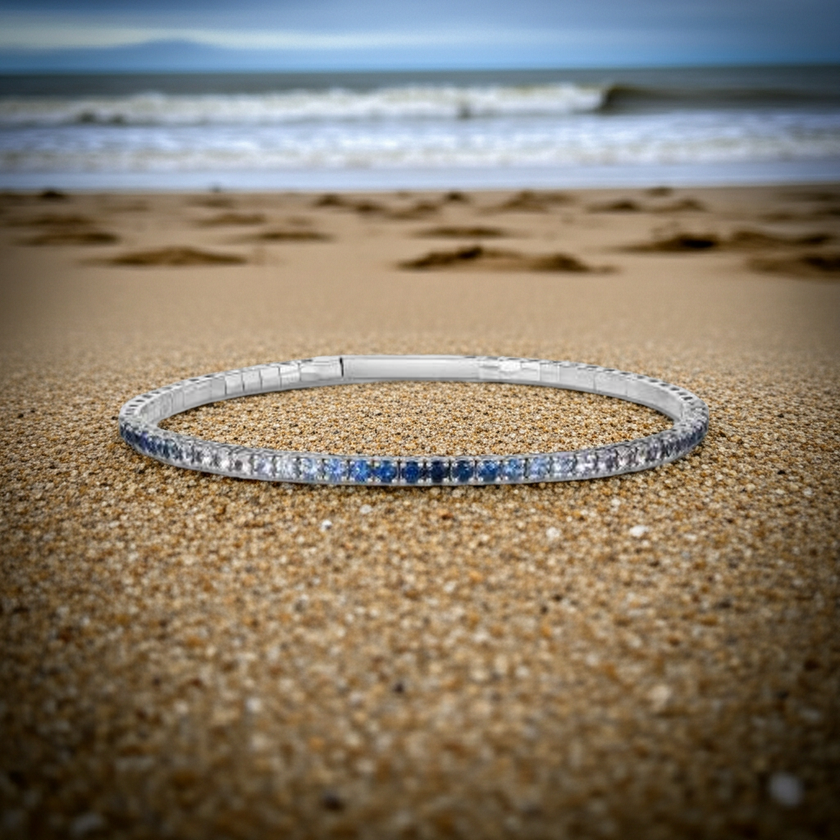 Spectacular Le Vian Denim Ombré® Sapphire Bangle in 14K Vanilla Gold®