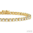 5 Carat Square Shape Diamond Tennis Bracelet in 14K Yellow Gold
