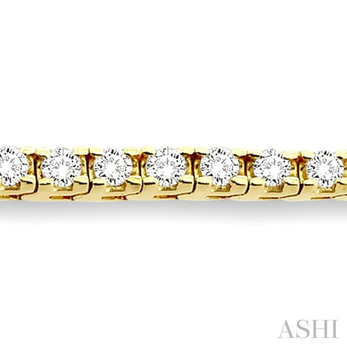 5 Carat Square Shape Diamond Tennis Bracelet in 14K Yellow Gold