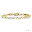 4.00 ctw Mixed Diamond Cut Fashion Tennis Bracelet in 14K Yellow Gold