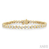 4.00 ctw Mixed Diamond Cut Fashion Tennis Bracelet in 14K Yellow Gold