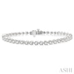 Classic 5 Carat 3-Prong Diamond Tennis Bracelet in 14K White Gold