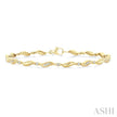 Vintage Inspired 1/4ct Wave Link Diamond Fashion Bracelet in 10K Yellow Gold