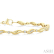 Vintage Inspired 1/4ct Wave Link Diamond Fashion Bracelet in 10K Yellow Gold