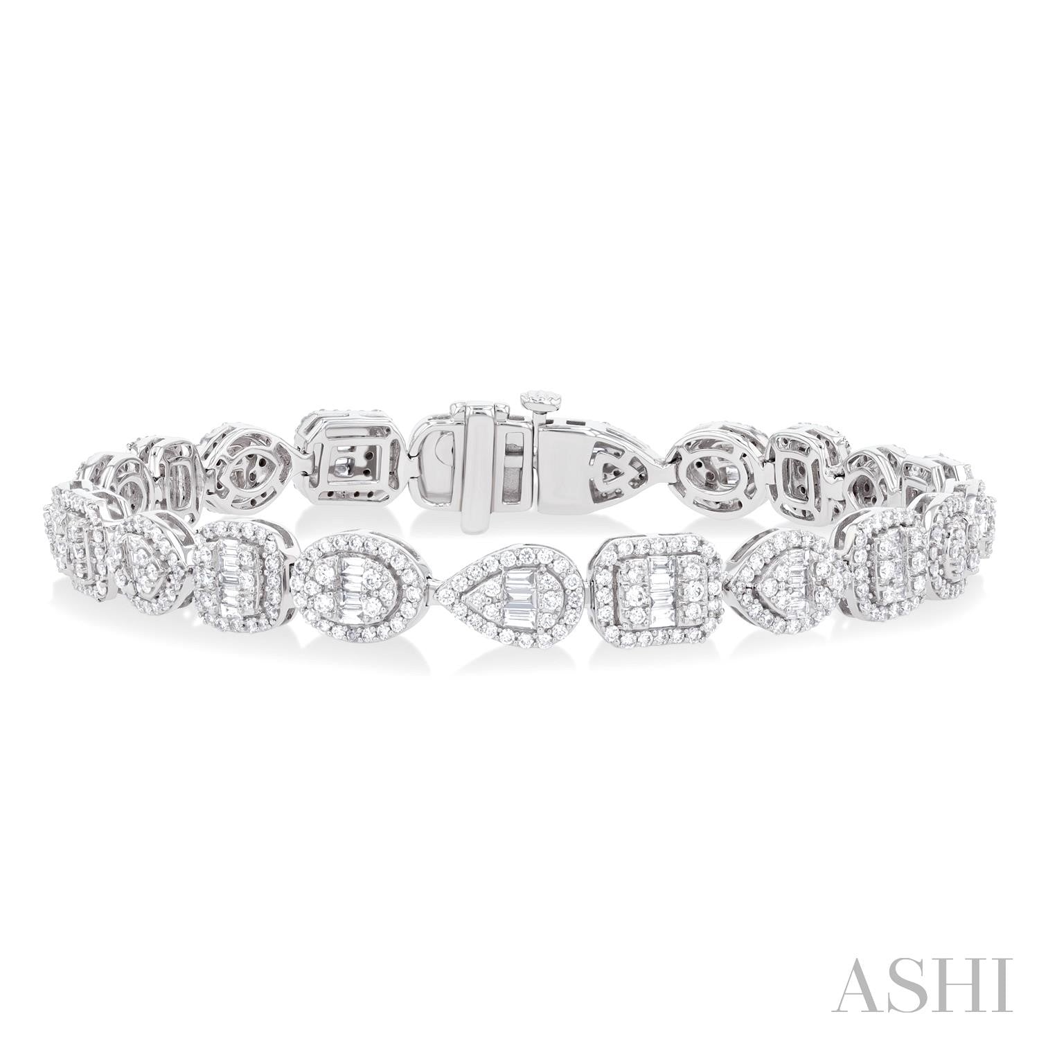 Mixed Shape Halo Fusion Diamond Bracelet