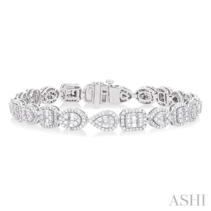 Mixed Shape Halo Fusion Diamond Bracelet