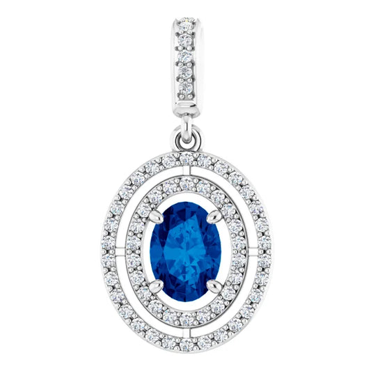 18k Custom Blue Sapphire Necklace