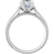 Vintage-Inspired Oval  Diamond Engagement Ring with Tulip Setting