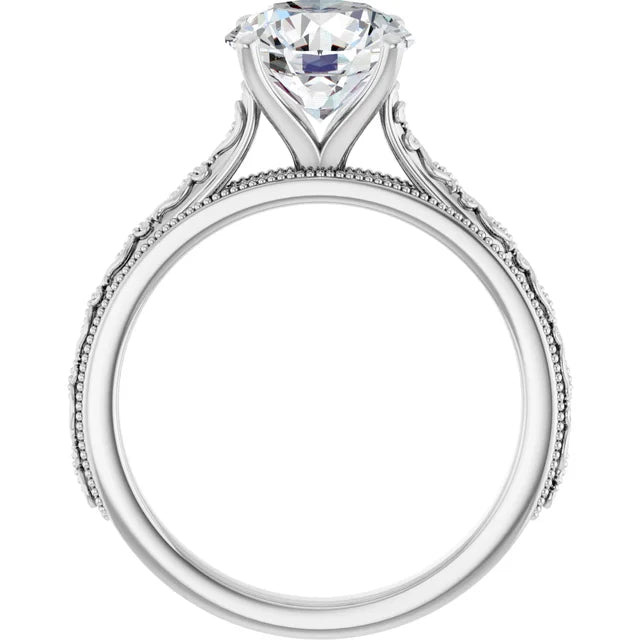 2 Carat Vintage Inspired Solitaire Engagement Ring