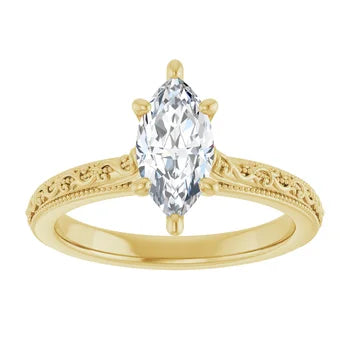 2 Carat Vintage Inspired Solitaire Engagement Ring