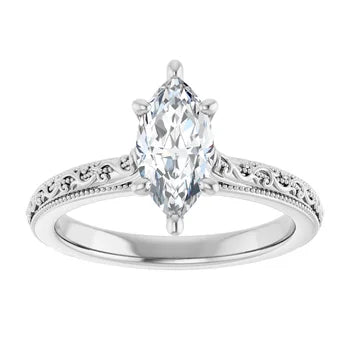 2 Carat Vintage Inspired Solitaire Engagement Ring