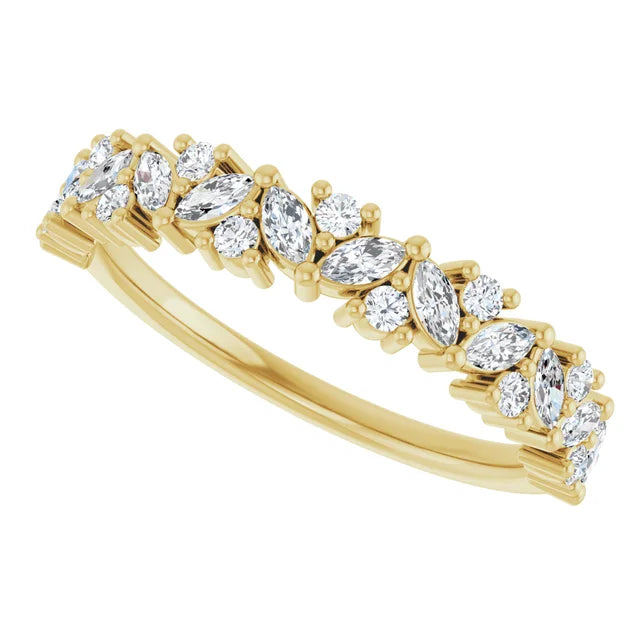 Unique 14k Gold Diamond Band 0.50ctw