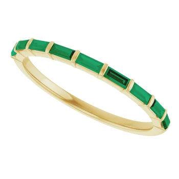 Custom Emerald Baguette Band