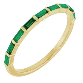 Custom Emerald Baguette Band