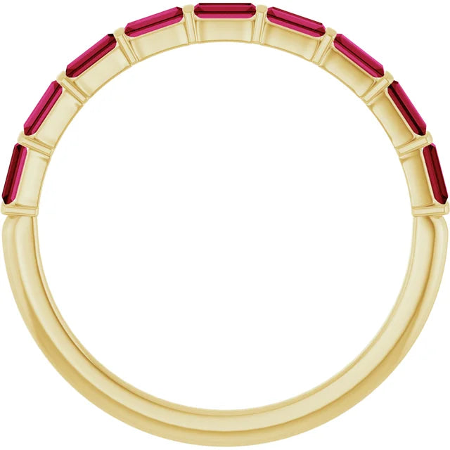 Custom Ruby Baguette Diamond Band