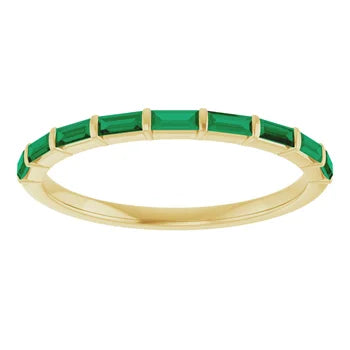 Custom Emerald Baguette Band