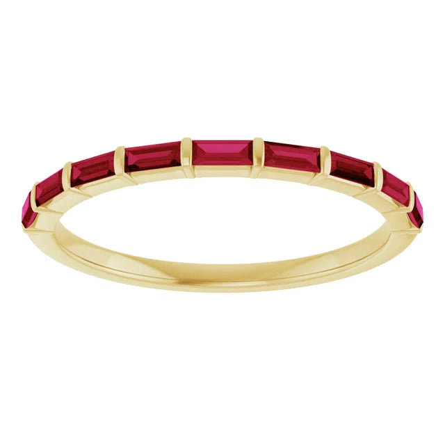 Custom Ruby Baguette Diamond Band
