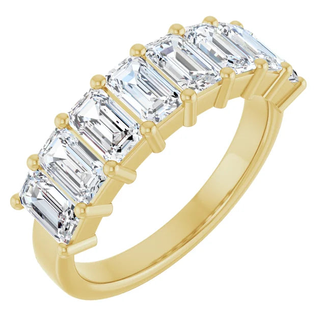 14K Yellow 2 1/2 CTW Lab-Grown Emerald Cut Diamond Band