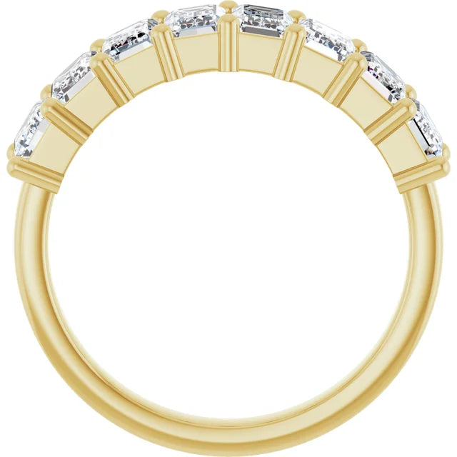 14K Yellow 2 1/2 CTW Lab-Grown Emerald Cut Diamond Band