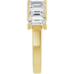 14K Yellow 2 1/2 CTW Lab-Grown Emerald Cut Diamond Band