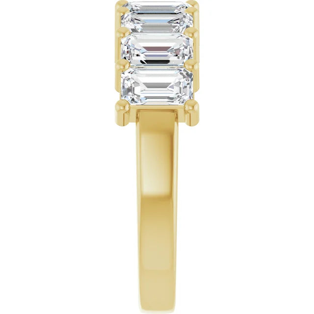 14K Yellow 2 1/2 CTW Lab-Grown Emerald Cut Diamond Band