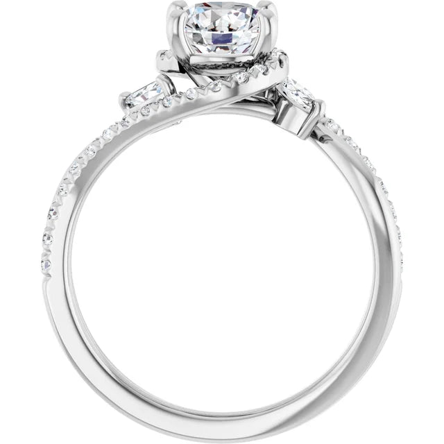Round Bypass Engagement Ring