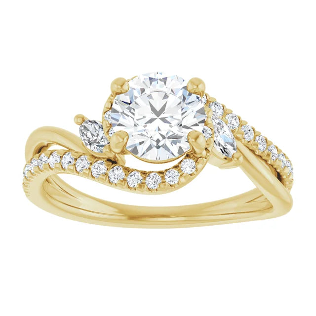 Round Bypass Engagement Ring