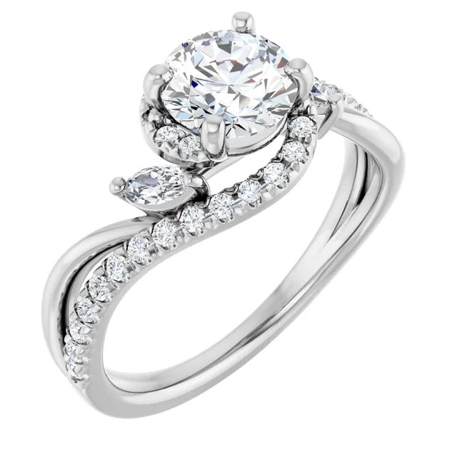 Round Bypass Engagement Ring