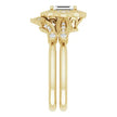 Vintage-Inspired Emerald-Cut Diamond Bridal Set in Yellow Gold