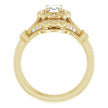Vintage-Inspired Emerald-Cut Diamond Bridal Set in Yellow Gold