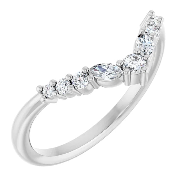 Best Seller 14K White Gold 1/5 CTW Lab-Grown Diamond Contour Band
