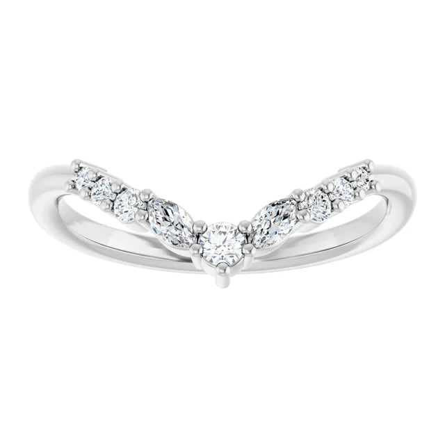 Best Seller 14K White Gold 1/5 CTW Lab-Grown Diamond Contour Band