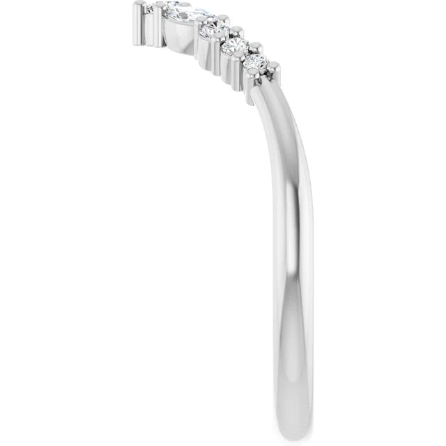 Best Seller 14K White Gold 1/5 CTW Lab-Grown Diamond Contour Band